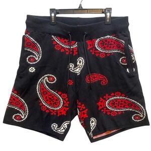 Maison Article Shorts Adult Large Paisley‎ Sweater Luxury Drawstring Black Mens
